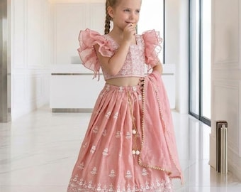 Kids Lehenga Choli Set for Special Occasions, Kids Party Wear, Traditional Ethnic Lehenga for Girls, Navratri Lehenga, Kid Girls Lehenga