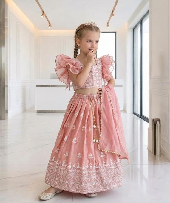 Kids Lehenga Choli Set for Special Occasions, Kids Party Wear, Traditional Ethnic Lehenga for Girls, Navratri Lehenga, Kid Girls Lehenga