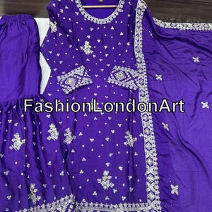 Pakistani Designer Party Wear Salwar Kameez with Dupatta for Women, Sharara Suit, Top-Palazzo, Indian Ethnic Suit, Pakistani Suits, Eid Suit