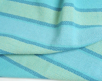 hand towel, beach colors with aqua weft