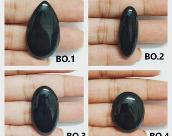 Black Onyx Gemstone, Natural Onyx ,Flat Back Side, Loose Gemstone For Jewelry Making