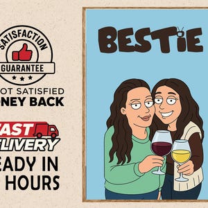 Custom Family Guy Style Portrait, Friends Cartoon Drawing, Funny Group Gift, Personalized Digital Art, Best Friend Gift, DIGITAL FILE