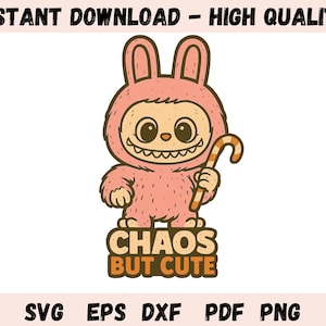 Cute labubu SVG, Labubu Inspired Digital Design Png Dxf Eps Pdf, Kawaii Mischief Creature for Cricut & Sublimation