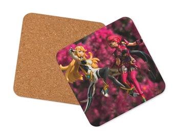 Posavasos Ultimate Blades Fire Myth Flores Rosadas con base de corcho