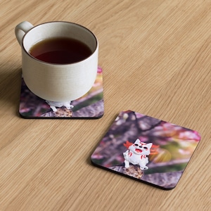 Pink Wolf Sun Goddess Lens Flare Cork-back coaster