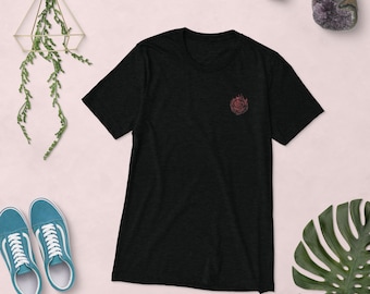 Red & Black Rose Short sleeve t-shirt