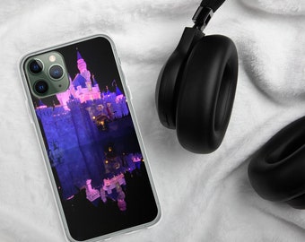 Disneyland Castle Night Reflection Clear iPhone Case