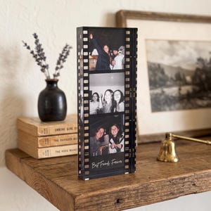 Fotoblock aus Acryl für Filmrollen, personalisiertes Erinnerungsstück für Freunde, Geschenk zur Freundschaftserinnerung