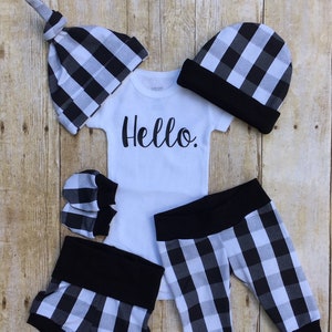 plaid newborn outfit