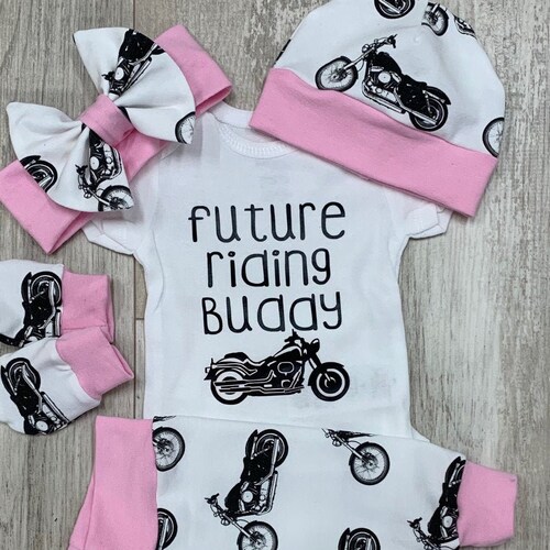 Motorcycle Infant Outfit Coming Home Baby Girl Outfit Take Etsy