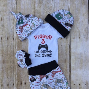 Bodysuit and Knot Hat Set Can be Personalized Infant Boy/'s or Girl/'s Baseball Pants Coming Home Outfit