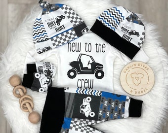 SXS Razor Quad Baby Boy Take Home Outfit, New to the Crew