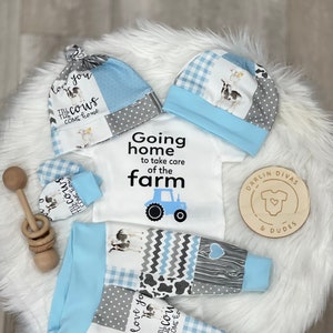 Baby Boy Farm Coming Home Outfit, Going Home to Take Care of Farm