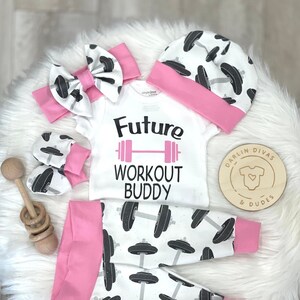 Daddy's Mommy's Future Workout Buddy Infant Coming Home Outfit