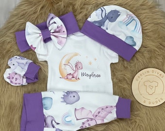 Dragon Baby Girl Outfit, Personalized