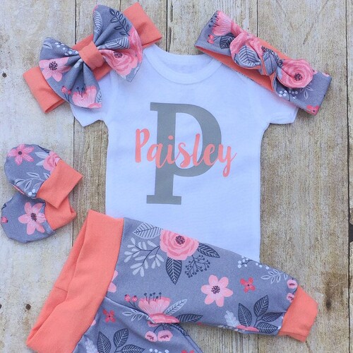 Personalized Baby Gift Girl Newborn Girl Coming Home Outfit Etsy