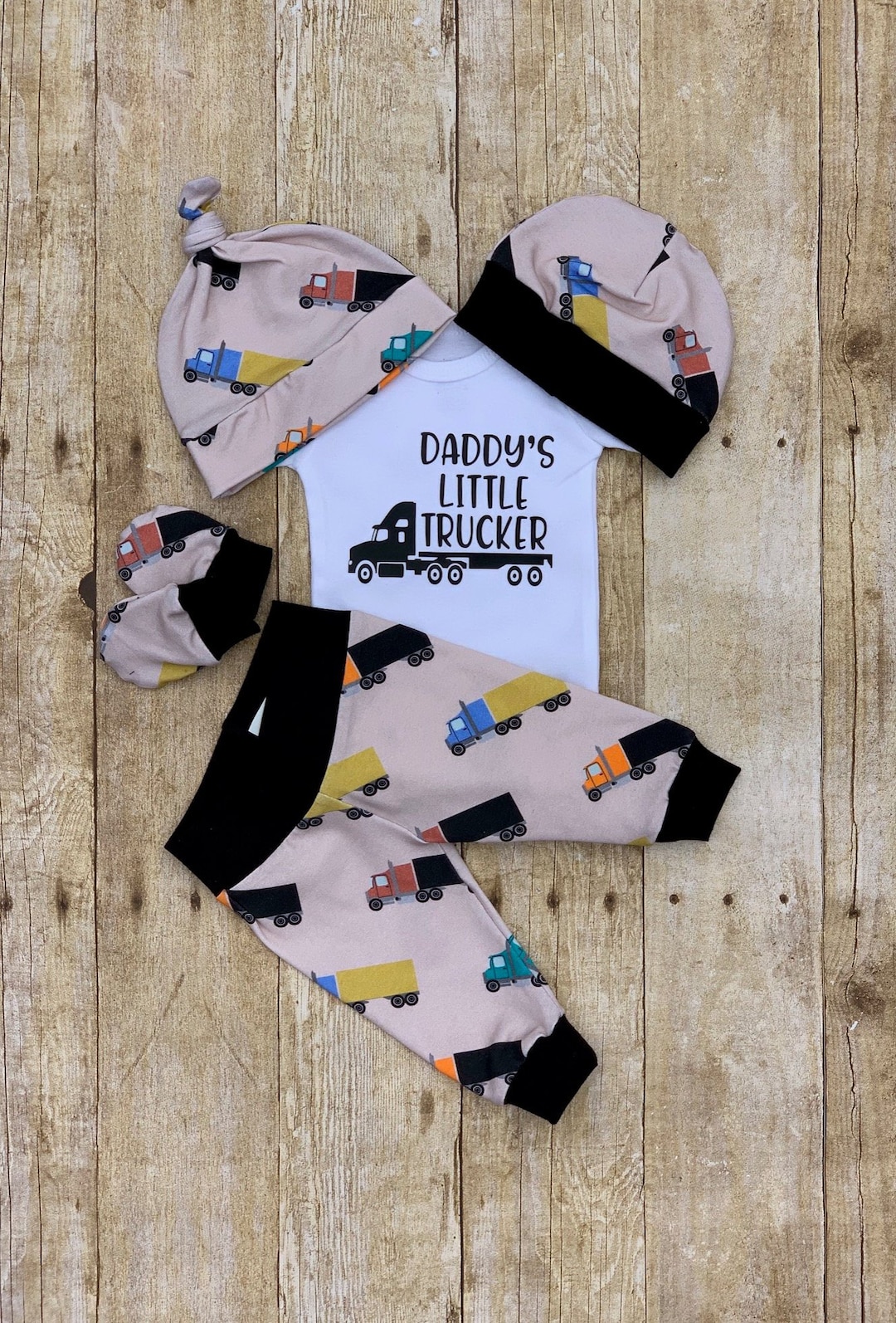 Daddy's Little Trucker Infant Outfit, Coming Home Baby Boy Outfit, Take  Home Newborn Outfit, Baby Boy Layette, Truck Driver, Baby Shower 
