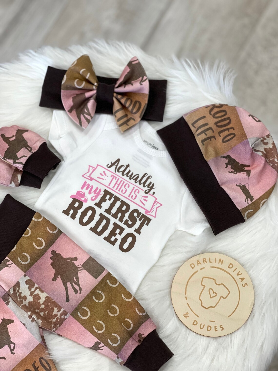 Rodeo Girl Coming Home Outfit Cowgirl Newborn Baby Set My Etsy
