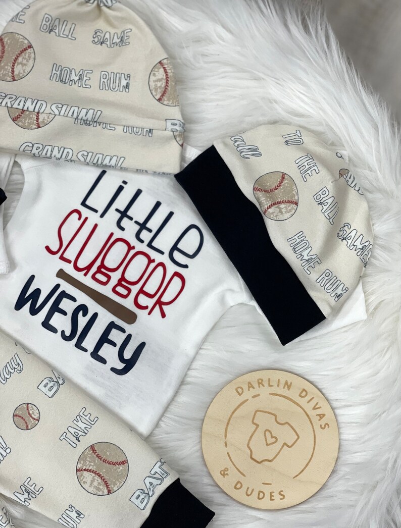 Baseball Boys Coming Home Outfit Little Slugger Personalized Etsy