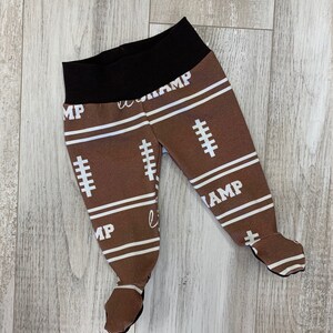 Football Personalized Boys Coming Home Outfit, Baby Boy Outfit, Brown Take Home Newborn Outfit, Retro Baby Boy Layette and Hat Set image 8