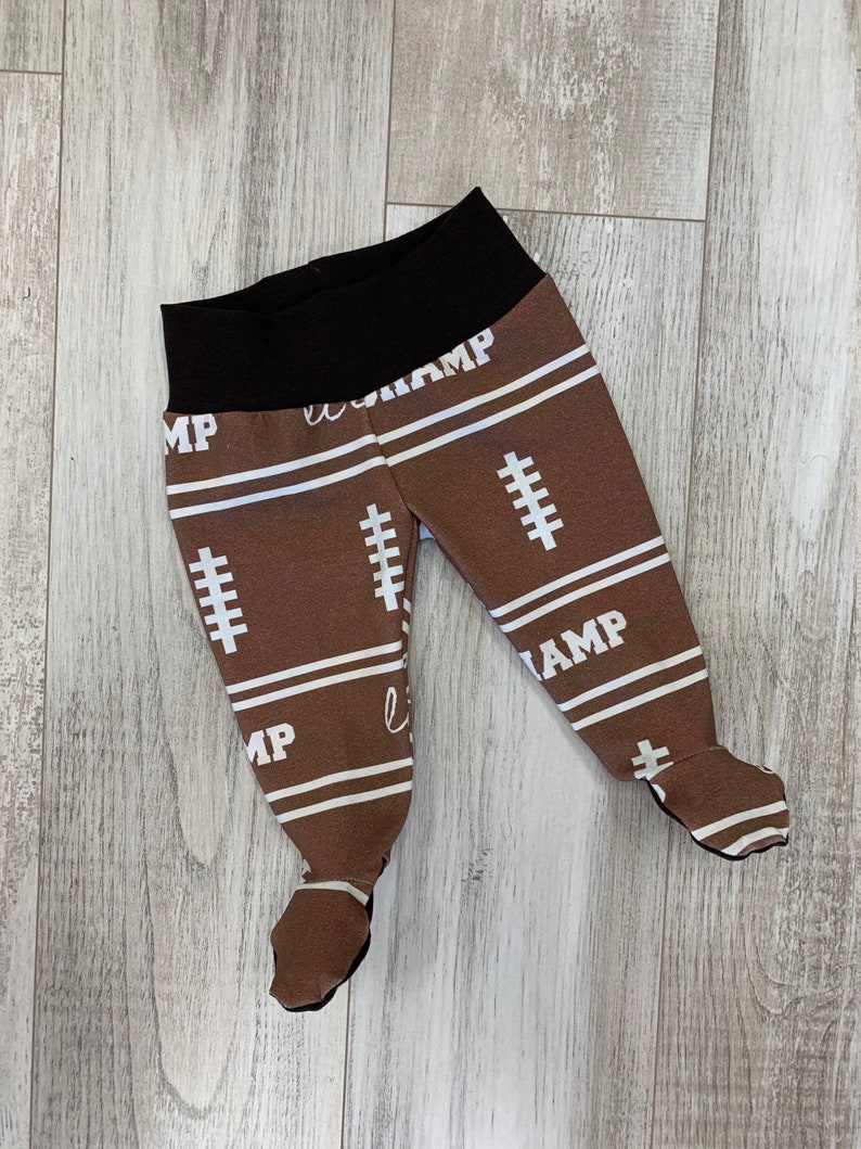 Football Personalized Boys Coming Home Outfit, Baby Boy Outfit, Brown Take Home Newborn Outfit, Retro Baby Boy Layette and Hat Set image 8