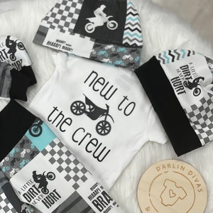 Motocross Baby Boy Take Home Outfit, New to the Crew image 2