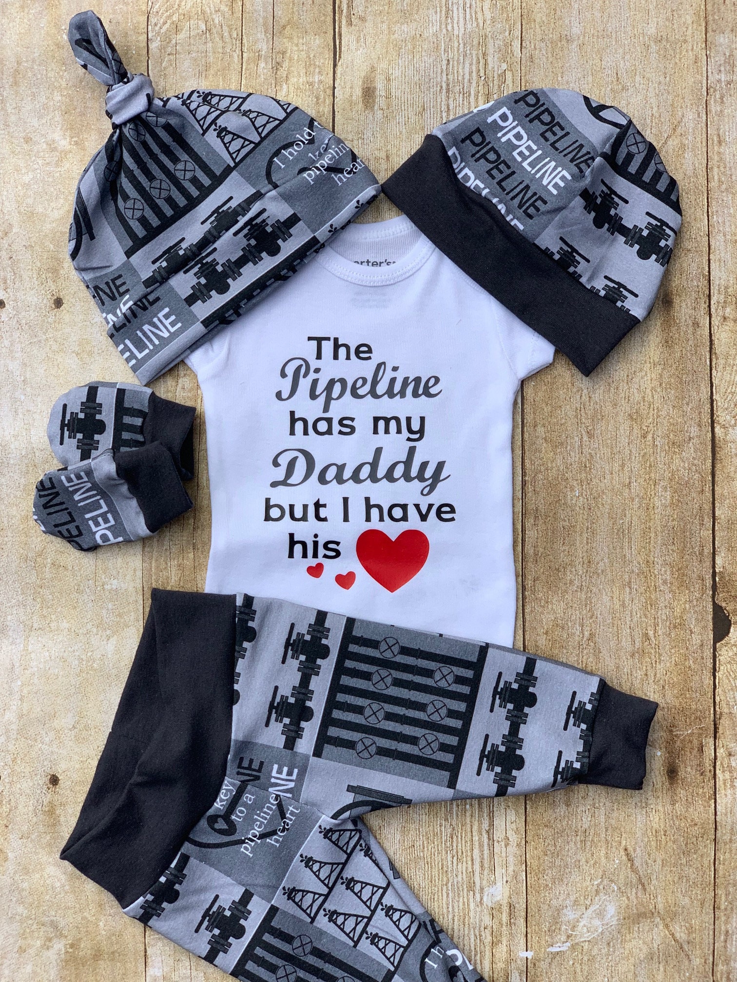 Pipeline Has My Daddy I Have His Heart T-Shirt Pipeline Has My Daddy I Have His Heart T-Shirt