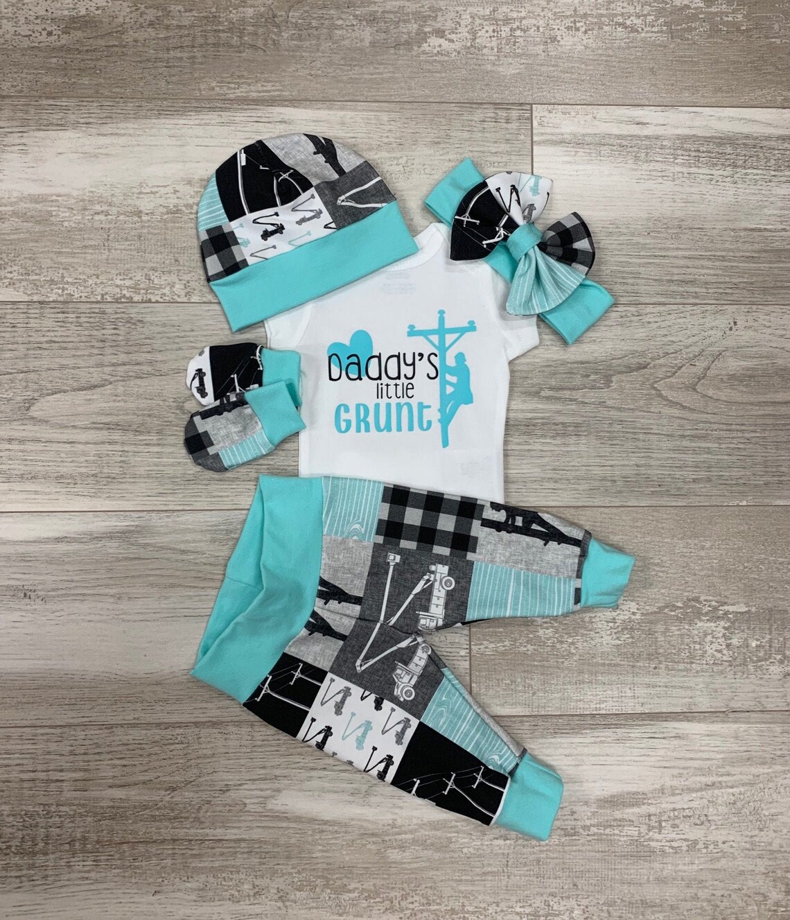 Baby Girl Daddy LINEMAN Coming Home Outfit Daddy's Little Etsy