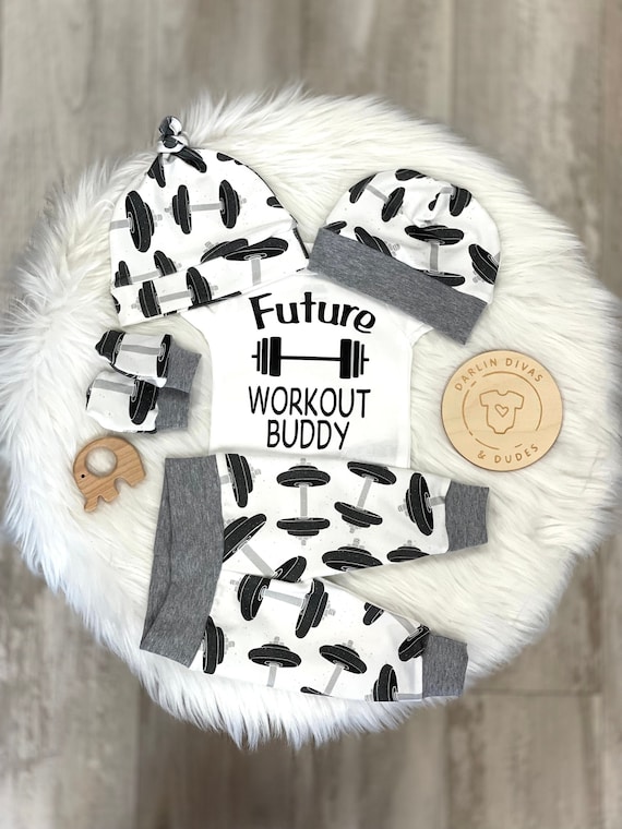 Daddy's Mommy's Workout Buddy Baby Outfit, Future Workout Buddy