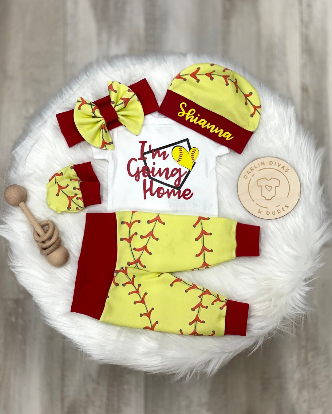 Softball Girls Coming Home Outfit, Going Home Baby Girl Outfit, Take