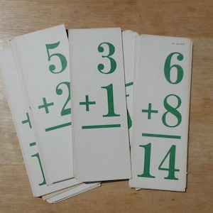 6 Cartões Flash de Autoaprendizagem Vintage Kenworthy Education 1948 Adição No.2135
