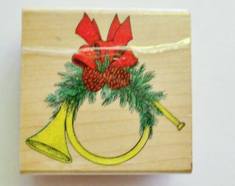 Christmas Horn Stamp by Hero Arts 1989