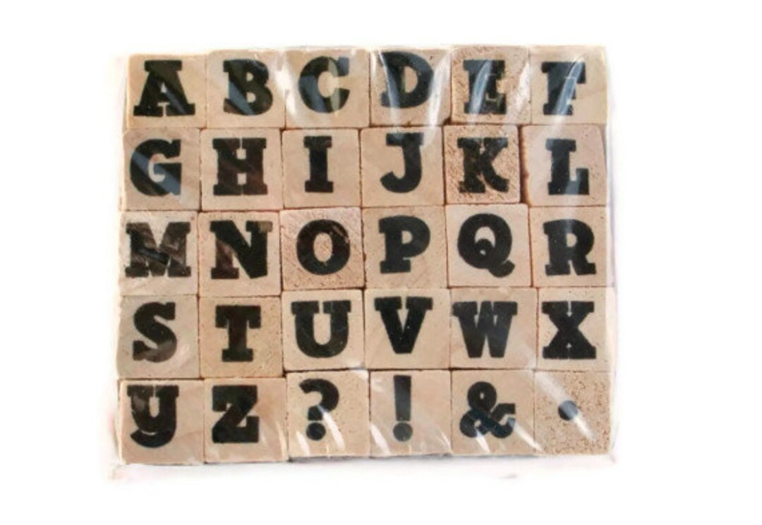 Mini Alphabet Rubber Stamp Set Times Roman Bold NIP Etsy