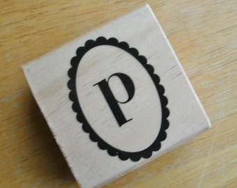 Lowercase P Rubber Stamp Alphabet stamp