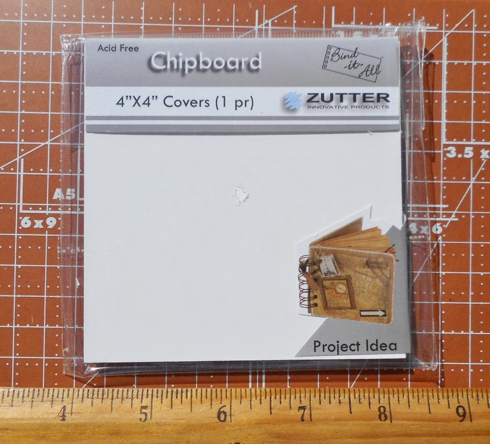 Zutter White Chipboard Book Covers 4 x 4 Inches One Pair