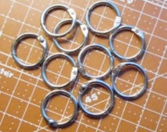 0.5 inch Steel Loose Leaf Book Binder Rings  Set of 10