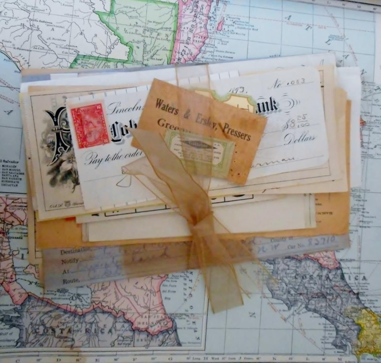 40 Piece Vintage Paper Ephemera Pack Late 1800s Through the