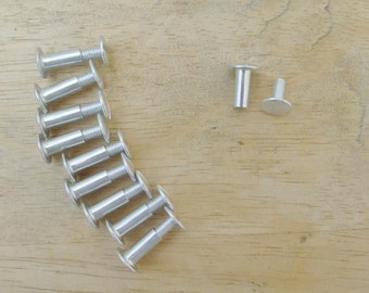 1/2 inch Scrapbook Screw Posts set of 10 aluminum posts
