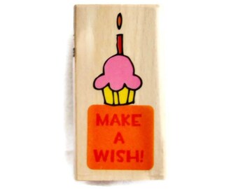 Make a Wish Cupcake stamp by studio g   NOS