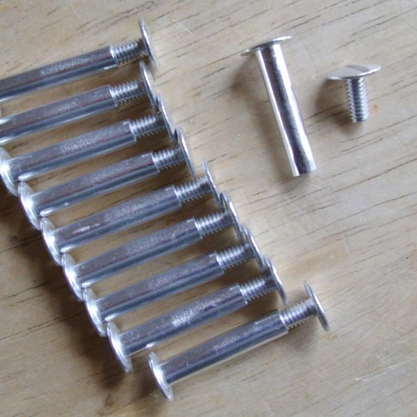 1 inch Scrapbook Screw Posts set of 10 aluminum posts