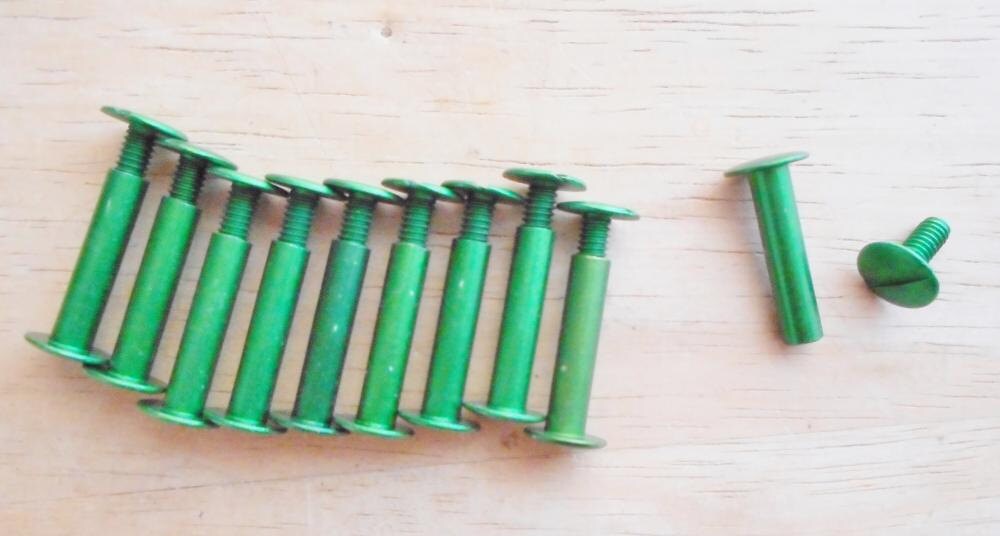 7/8 Inch GREEN Scrapbook Screw Posts Set of 10 Aluminum Posts Etsy
