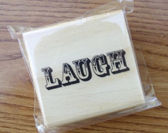 Victorian LAUGH Rubber Stamp