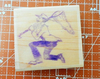 Vintage Style Dog Catcher Rubber Stamp