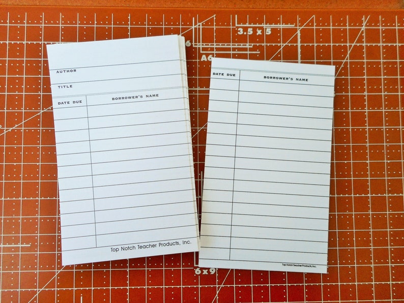 Library Cards Set of 100 Check Out Cards. Journaling Tags - Etsy