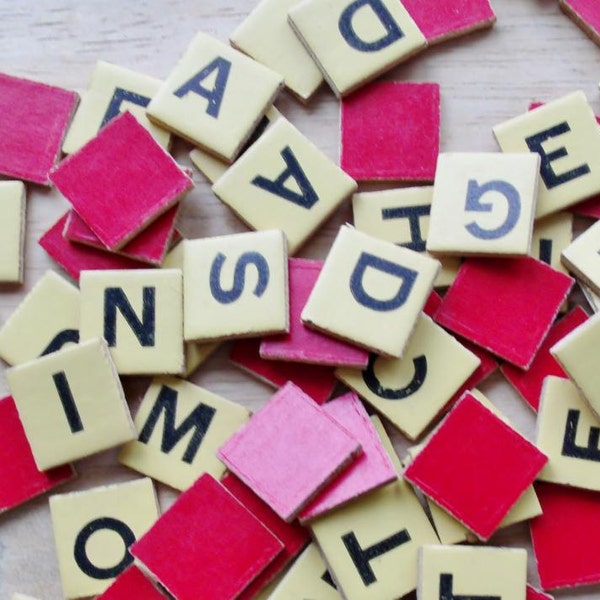 40 Vintage Anagram Letter Tiles from 1956