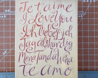 Je T'aime Rubber Stamp by Uptown Stamps  I Love You