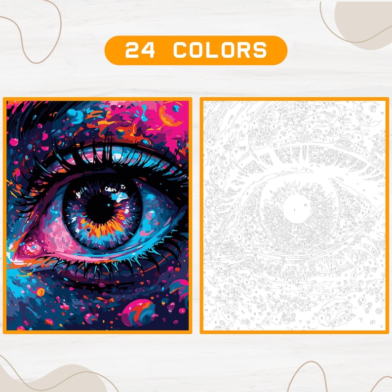 Nebula Eye Color by Number Pages, Paint by Number, Digital, Procreate ...