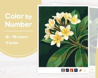 Yellow Flower Arrangement - Color by Number - Digital & Printable - 4 Levels
