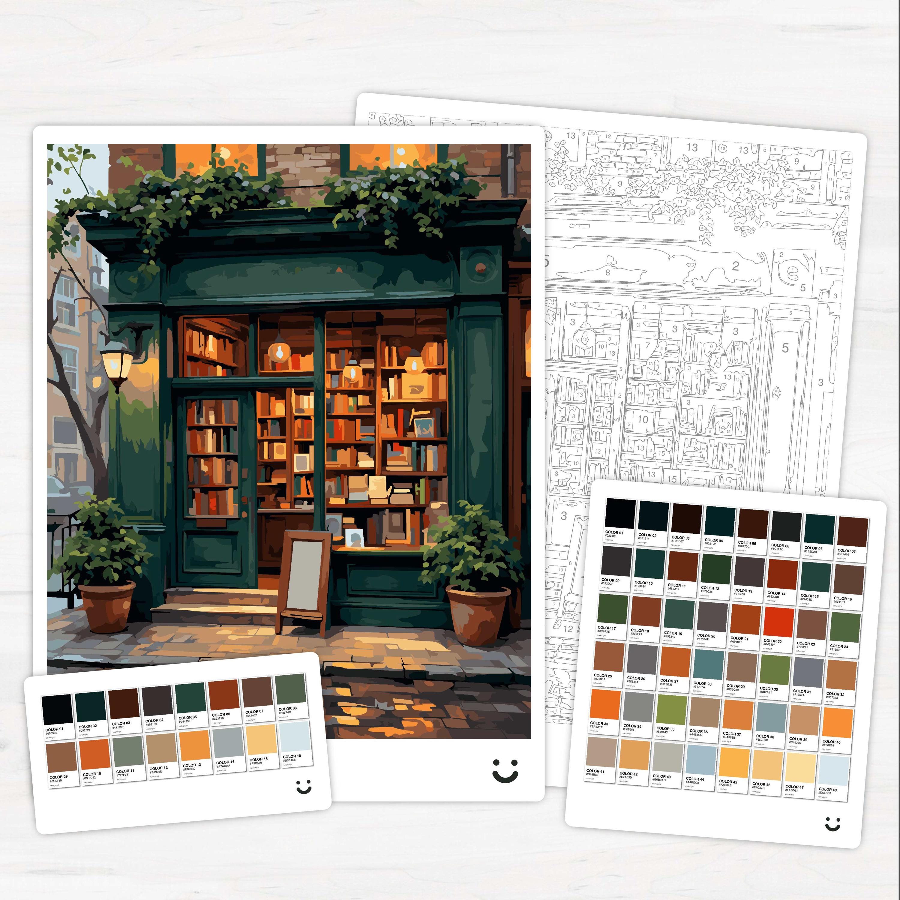 Bookstore Front View - Color by Number - Digital & Printable - 4 Levels ...
