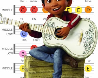 Remember me, COCO. Colour-Coded piano music